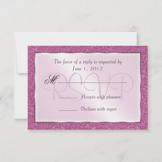 Elegant mousserend roze zoet 16 Glitter RSVP (Voorkant)