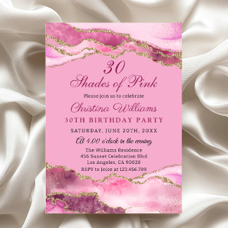 Elegant & Mpdern Shades of Pink Birthday Party Kaart