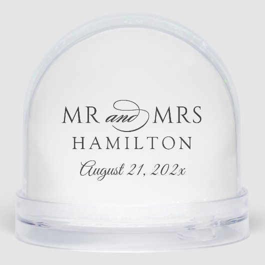 Elegant Mr and Mrs Black Wedding Monogram Photo (Arrière)