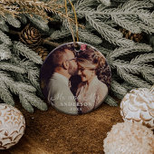 Elegant Mr en Mrs Custom Wedding Photo Monogram Ornament