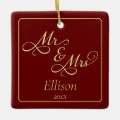 Elegant Mr en Mrs Keramisch Ornament (Voorkant)