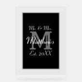 Elegant Mr en Mrs Name Black Acryl Bord (Voorkant)