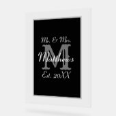 Elegant Mr en Mrs Name Black Acryl Bord (Hoek)