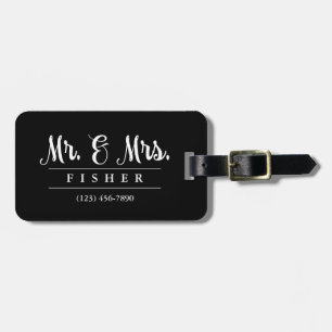 Elegant Mr en Mrs Photo Bagagelabel