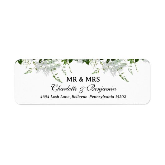Elegant Mr & Mrs Bruiloft retouradres Etiket (Voorkant)