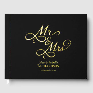 Elegant Mr. Mrs Wedding Folie Guestbook Gastenboek