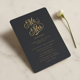 Elegant Mr & Mrs Wedding Jubileum Kaart