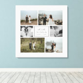 Elegant Mr & Mrs Wedding Photo Collage Canvas Afdruk (Insitu (Houten vloer))
