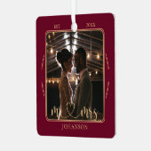 Elegant Mr & Mrs  Wedding Photo Ornament  (Voorkant links)