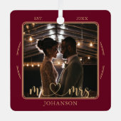 Elegant Mr & Mrs  Wedding Photo Ornament  (Voorkant)