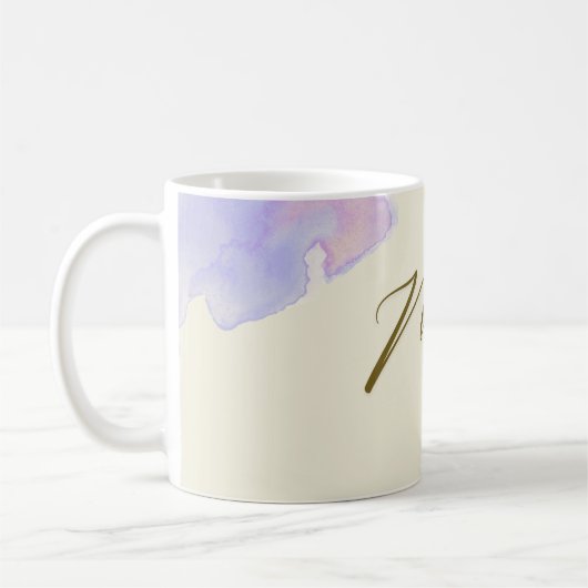 Elégant Mr Mug - Fleurs Bleues Douces & Scri Class (Gauche)