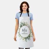 Elegant Mrs Greenery Gold Custom Wedding Monogram Schort (Gedragen)