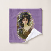 Elégant Mucha Style Portrait d'une belle femme (Gant de toilette)