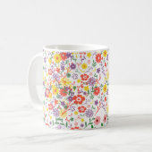 Élégant Mug à Café Fleur Sauvage | Botanique Flora (Devant gauche)