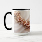 Élégant Mug Floral Orange Pêche (Gauche)