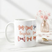 Elegant Mug with Romantic Bows - Personalized Gift