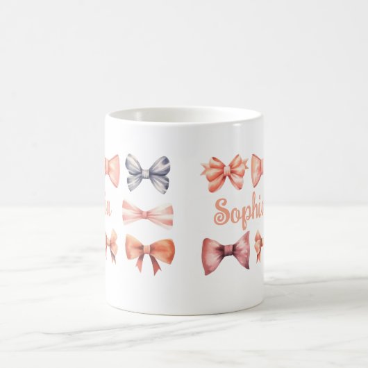 Elegant Mug with Romantic Bows - Personalized Gift (Centre)