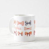 Elegant Mug with Romantic Bows - Personalized Gift Koffiemok (Voorkant links)