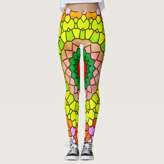 Elegant multi- en Blue Bright-patroon Leggings