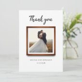 Elegant Multi Foto Script Bruiloft Bedankkaart (Staand voorkant)