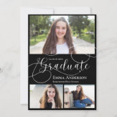 Elegant Multi Photo 2025 Afstuderen Aankondiging (Voorkant)
