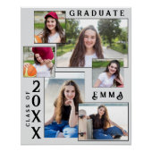Elegant Multi Photo 2025 Afstuderen Aankondiging Perfect Poster (Voorkant)