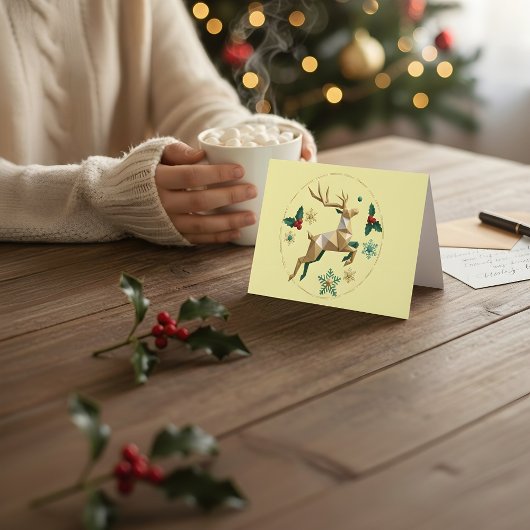 Elegant Multicolor Reindeer Christmas Greeting Car Bedankkaart