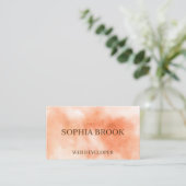 Elegant multiple ocher oranje waterverf schilderij visitekaartje (Staand voorkant)