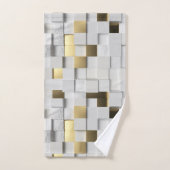 Elégant mur Cube art 3D - blanc et or (Serviette à main)