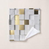 Elégant mur Cube art 3D - blanc et or (Gant de toilette)