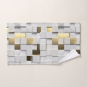 Elégant mur Cube art 3D - blanc et or (Serviette à main)