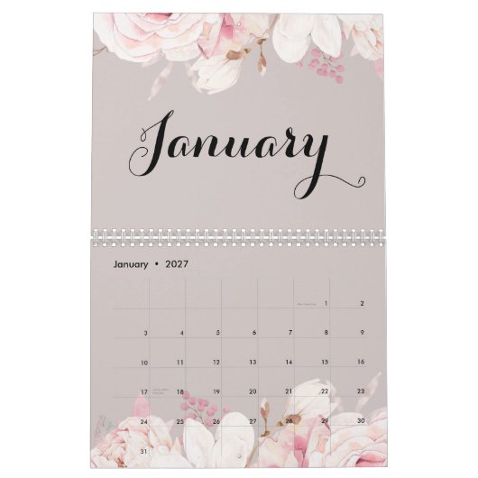 Élégant mur floral Calendrier 2024 (Jan 2027)