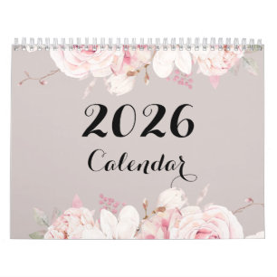 Élégant mur floral Calendrier 2026