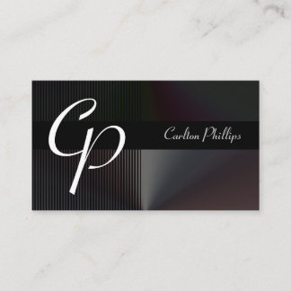 Elegant + musculine monogram visitekaartjes