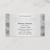 Elegant Music Lessons Appointing Visitekaartjes Afsprakenkaartje (Achterkant)