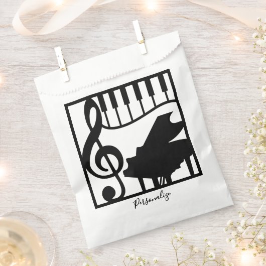 Elegant Music Piano Keyboard Clef Note Stylish Bedankzakje (Geknipt)
