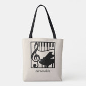 Elegant Music Piano Keyboard Clef Note Stylish Draagtas (Achterkant)