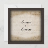 Elegant Music Wedding Invitation Kaart (Achterkant)