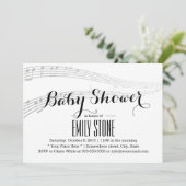 Elegant Musical Baby shower Kaart (Staand voorkant)