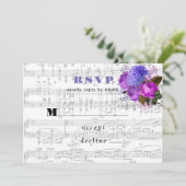 Elégant Musical Floral Wedding Cartes RSVP (Debout devant)