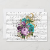 Elégant Musical Floral Wedding Cartes RSVP (Dos)