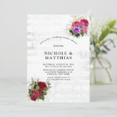 Elegant Musical Floral Wedding Couples Shower Kaart (Staand voorkant)