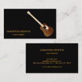 Elégant musicien Carte de visite avec note de musi (Devant / Derrière)