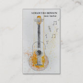 Elégant musicien Carte de visite avec note de musi (Devant)