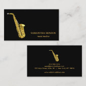 Elégant musicien Carte de visite avec note de musi (Devant / Derrière)