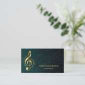 Elégant musicien Carte de visite avec note de musi (Debout devant)