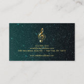 Elégant musicien Carte de visite avec note de musi (Dos)