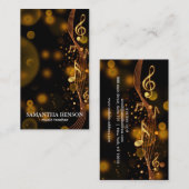 Elégant musicien Carte de visite avec note de musi (Devant / Derrière)