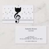 Elégant musicien Carte de visite avec note de musi (Devant / Derrière)