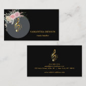 Elégant musicien Carte de visite avec note de musi (Devant / Derrière)